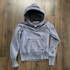 AEO Sherpa-Lined Blue-Gray Hooddie